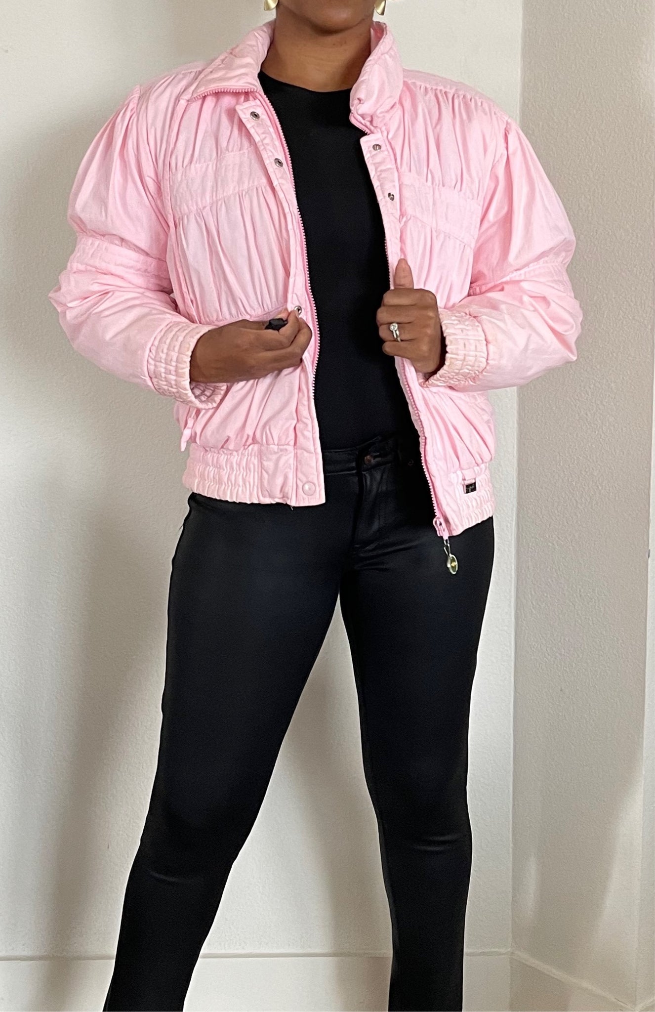 Baby pink 2024 bomber jacket